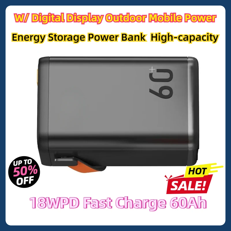 Power Bank W/ Digital Display Outdoor Mobile Power 18WPD Fast Charge Energy Storage Power Bank 60Ah High-capacity
Power Bank W/ Digital Display Outdoor Mobile Power 18WPD Fast Charge Energy Storage Power Bank 60Ah High-capacity