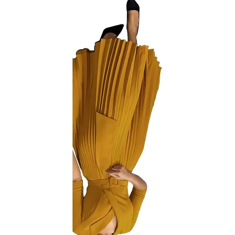 Spring and Autumn New OL Fashion Suit Collar Pleated Waist Large Size African Dress Foreign Trade Temperament Women's Clothing
Spring and Autumn New OL Fashion Suit Collar Pleated Waist Large Size African Dress Foreign Trade Temperament Women's Clothing
