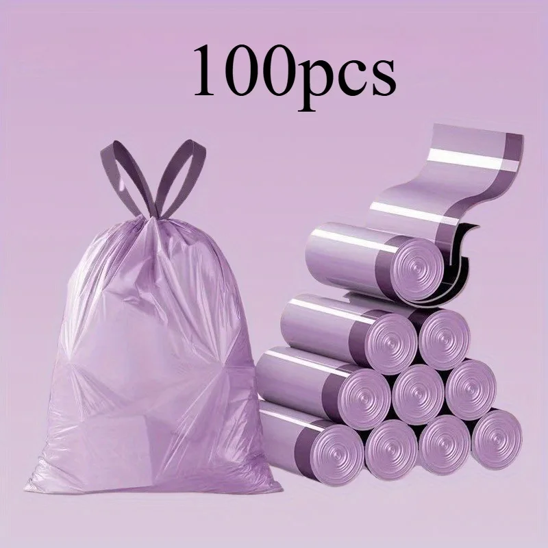 100PCS Purple Drawstring Trash Bags, Heavy Duty Leakproof Garbage Bags for Kitchen Bathroom Bedroom Household Use
100PCS Purple Drawstring Trash Bags, Heavy Duty Leakproof Garbage Bags for Kitchen Bathroom Bedroom Household Use