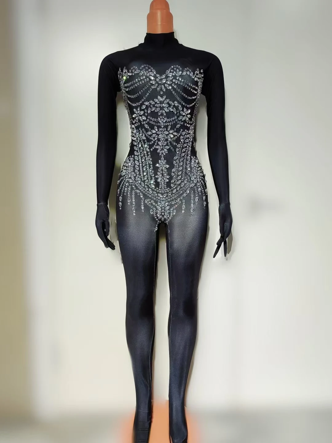 Black ExtremelyTight And Sexy Rhinestone rregular Shape Slimming BlackJumpsuit Pants Nightclub Bar DS Performance Costume W013
Black ExtremelyTight And Sexy Rhinestone rregular Shape Slimming BlackJumpsuit Pants Nightclub Bar DS Performance Costume W013