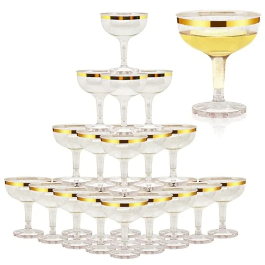 50 Pcs Plastic Champagne Coupe Glasses for Parties 5 oz Disposable Champagne Glasses Unbreakable Acrylic Martini Glasses
50 Pcs Plastic Champagne Coupe Glasses for Parties 5 oz Disposable Champagne Glasses Unbreakable Acrylic Martini Glasses