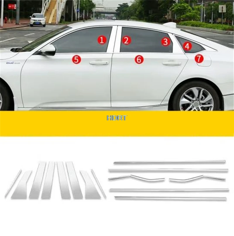 Car Stainless Steel Window Strip Pillar Decoration Accessories Cover Trim Styling Molding For Honda Accord 10th 2018 2019 2020
Car Stainless Steel Window Strip Pillar Decoration Accessories Cover Trim Styling Molding For Honda Accord 10th 2018 2019 2020