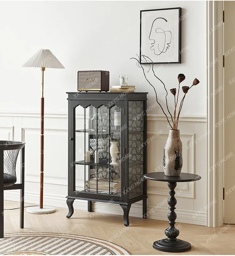 YYBlack wooden retro dining side, living room storage entrance display, storage glass decorative cabinet
YYBlack wooden retro dining side, living room storage entrance display, storage glass decorative cabinet