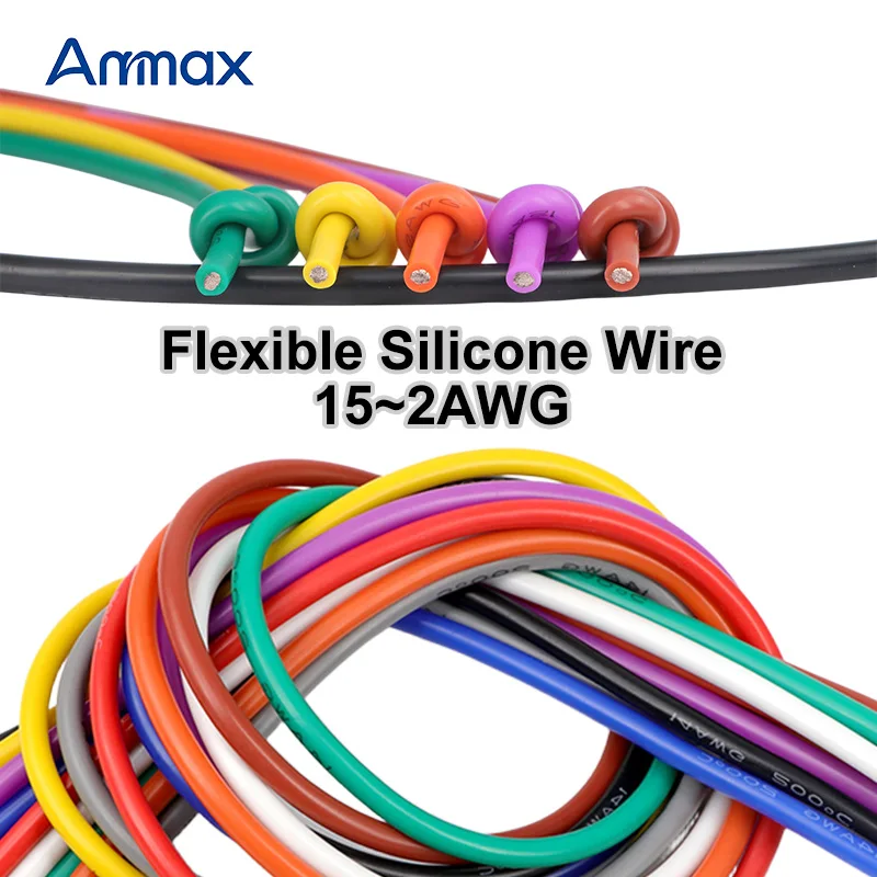 1/3m Heat-resistant Silicone Wire 15 14 13 12 11 10 9 8 7 6 4 2AWG Auto Car Battery Insulation Audio Electric Power Wire Wiring
1/3m Heat-resistant Silicone Wire 15 14 13 12 11 10 9 8 7 6 4 2AWG Auto Car Battery Insulation Audio Electric Power Wire Wiring