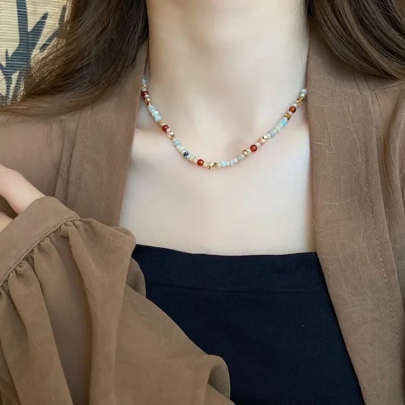 2026 Ethnic Style Natural Stone Crystal Beaded Necklace Fashionable Versatile Retro Temperament Collarbone Chain Light Luxury
2026 Ethnic Style Natural Stone Crystal Beaded Necklace Fashionable Versatile Retro Temperament Collarbone Chain Light Luxury