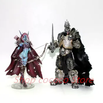WOW 리치 왕의 가을 Arthas Sylvanas 윈드러너 실반 양궁 여왕 월드 오브 워크래프트 도타 멘톨 액션 피규어 장난감
