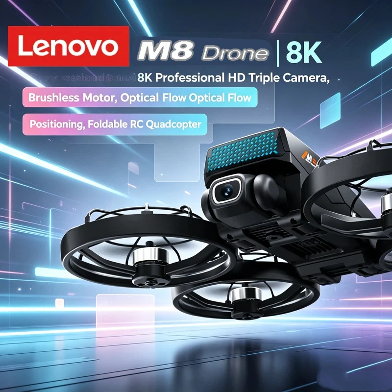 Lenovo M8 8K RC Drone | Professional HD Dual Camera, Brushless Motor, WIFI Obstacle Avoidance, Foldable with Screen Quadcopter
Lenovo M8 8K RC Drone | Professional HD Dual Camera, Brushless Motor, WIFI Obstacle Avoidance, Foldable with Screen Quadcopter