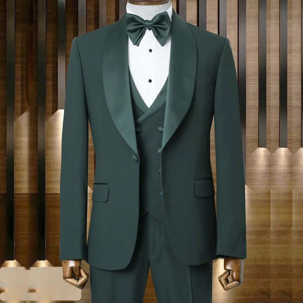 SILIWEYA High Quality Men's 3 Piece Suits Elegant One-Button Shawl Lapel Slim Fit Male Clothing Wedding Jacket Pants Vest
SILIWEYA High Quality Men's 3 Piece Suits Elegant One-Button Shawl Lapel Slim Fit Male Clothing Wedding Jacket Pants Vest