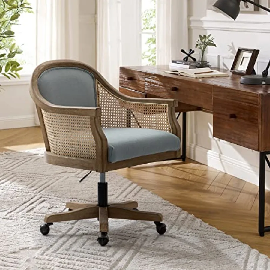 Rattan Desk Chair, Upholstered Home Office Chair, Vintage Office Chair with Armrest, Adjustable Swivel Rolling Height Task Chai
Rattan Desk Chair, Upholstered Home Office Chair, Vintage Office Chair with Armrest, Adjustable Swivel Rolling Height Task Chai