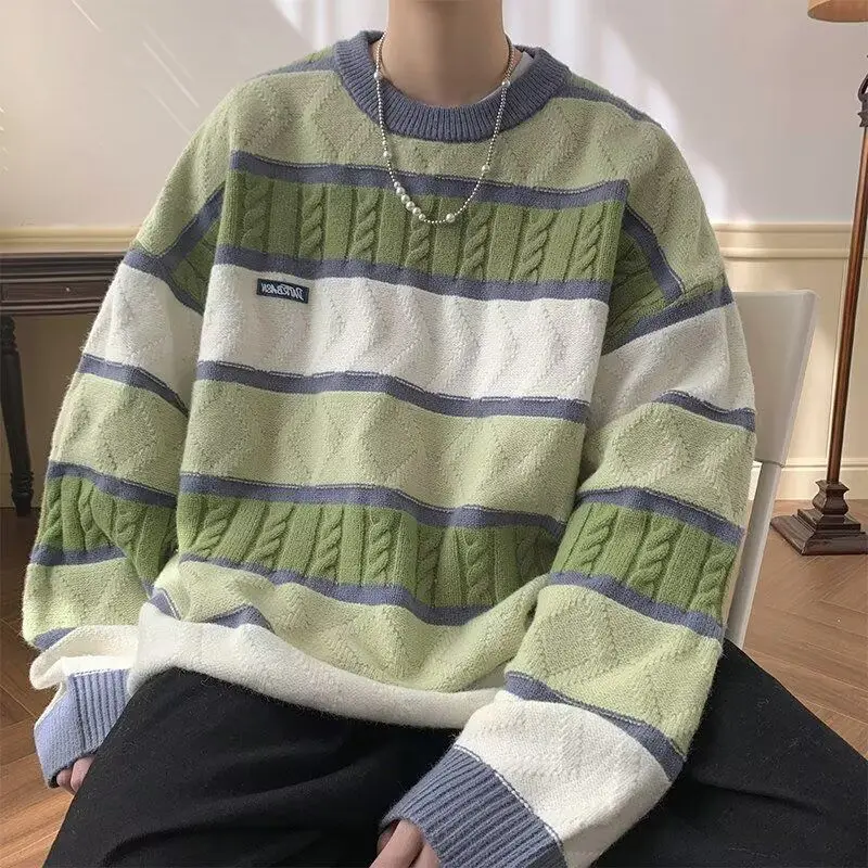 American Striped Knitted Pullovers Men's Clothing Vintage Contrasting Colors 2024 Autumn Winter Casual Loose Round Neck Sweaters
American Striped Knitted Pullovers Men's Clothing Vintage Contrasting Colors 2024 Autumn Winter Casual Loose Round Neck Sweaters