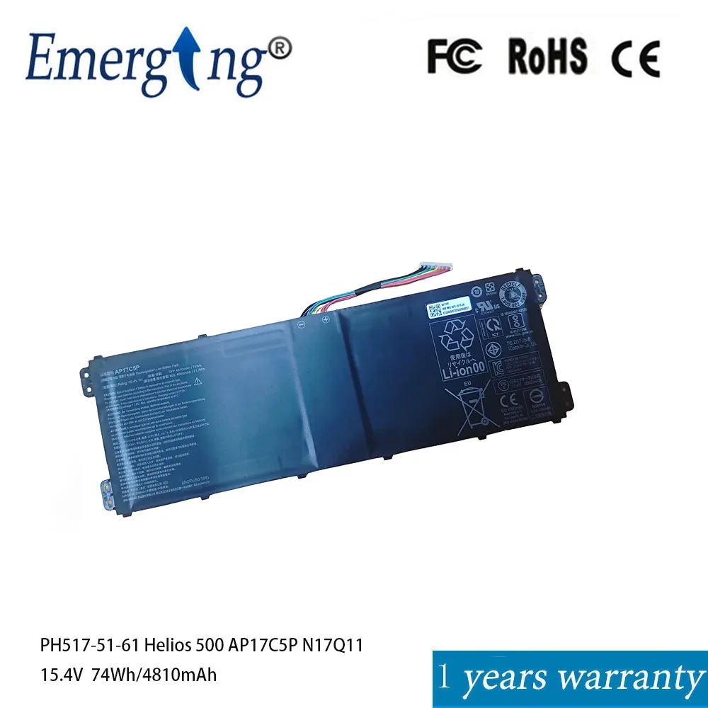 AP17C5P Аккумулятор для ноутбука Acer Predator Helios 500 Ph517-51-79by AP17C 15,4 В 74 Втч
AP17C5P Аккумулятор для ноутбука Acer Predator Helios 500 Ph517-51-79by AP17C 15,4 В 74 Втч