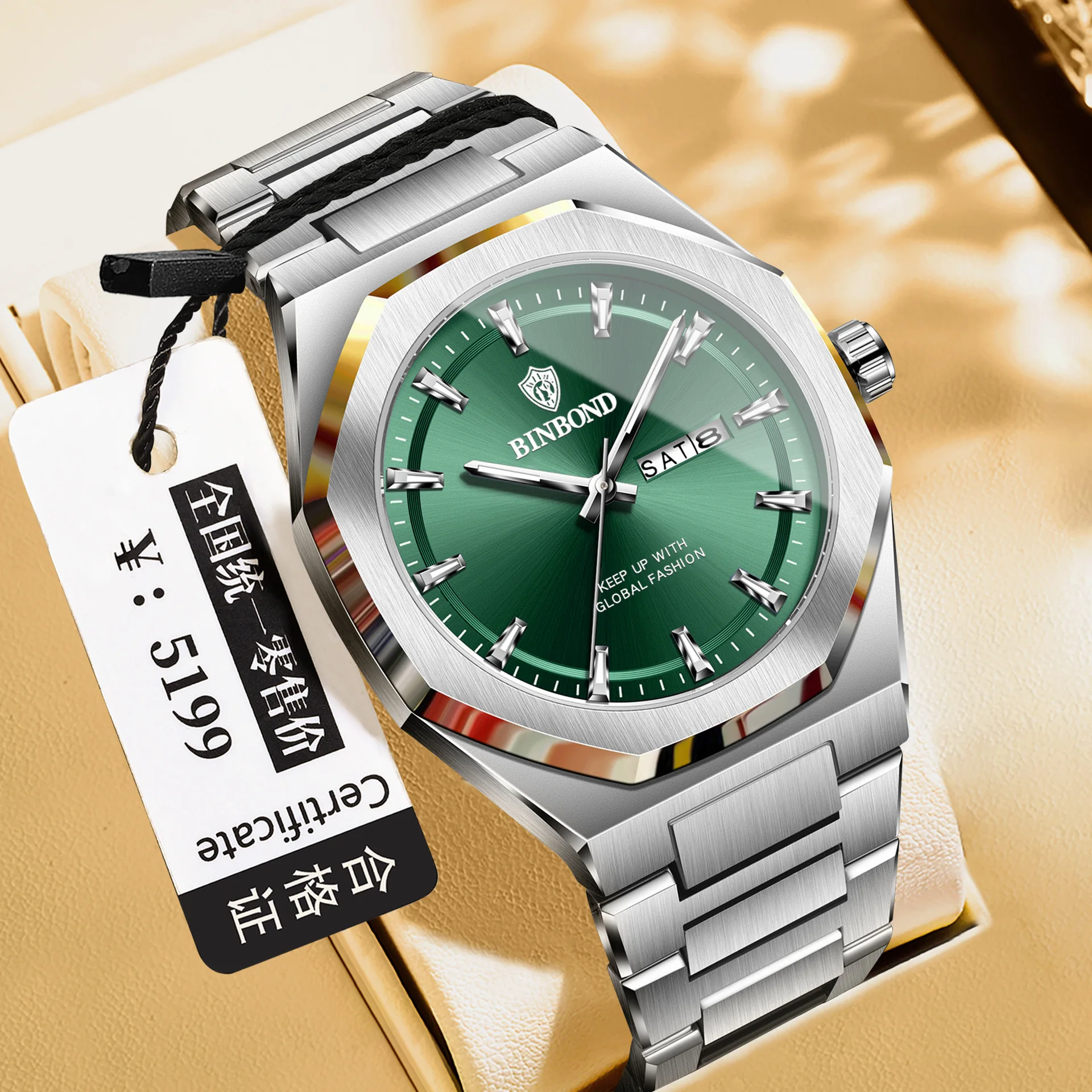 Men's Watch High End Fashion Calendar Luminous Waterproof Steel Wristband Trendy Casual Men's Business Quartz Watch Clock
Men's Watch High End Fashion Calendar Luminous Waterproof Steel Wristband Trendy Casual Men's Business Quartz Watch Clock