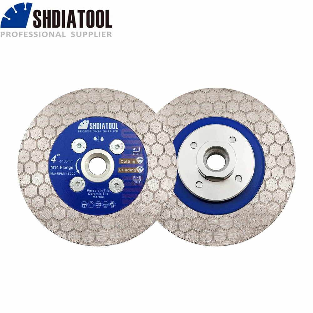 SHDIATOOL Dia105/115/125mm Cutting Disc With M14 Flange Double Side Diamond Saw Blade Ceramic Tile Marble Circular Cutter Plate
SHDIATOOL Dia105/115/125mm Cutting Disc With M14 Flange Double Side Diamond Saw Blade Ceramic Tile Marble Circular Cutter Plate