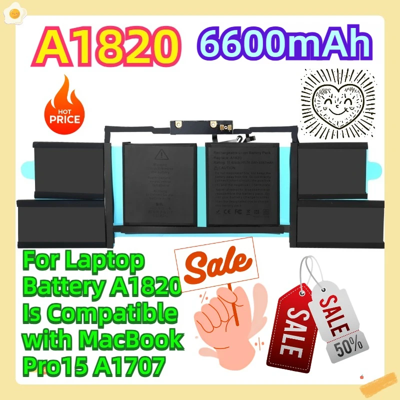 Для аккумулятора ноутбука A1820, совместимого с MacBook Pro15 A1707
Для аккумулятора ноутбука A1820, совместимого с MacBook Pro15 A1707