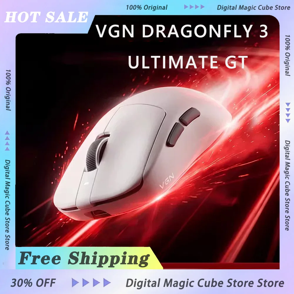 VGN Dragonfly 3 Ultimate GT Three-mode Lightweight Mouse Wireless Long Battery Life E-sports Gaming Mouse Ergonomics Gamer Gifts
VGN Dragonfly 3 Ultimate GT Three-mode Lightweight Mouse Wireless Long Battery Life E-sports Gaming Mouse Ergonomics Gamer Gifts