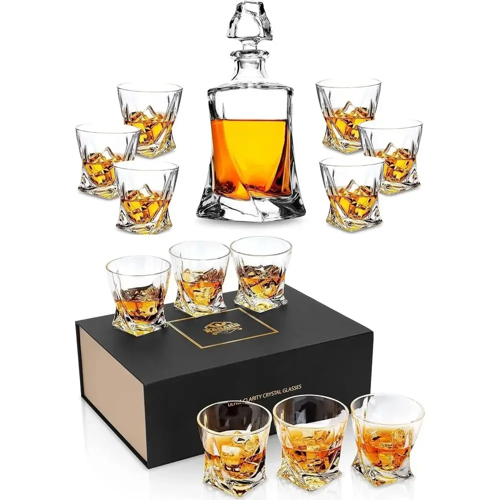 Premium Crystal Whiskey Decanter Set, Hand Made Liquor Decanter with 12 Old ashioned Glasses or Scotch, Bourbon and Irish Whisky
Premium Crystal Whiskey Decanter Set, Hand Made Liquor Decanter with 12 Old ashioned Glasses or Scotch, Bourbon and Irish Whisky