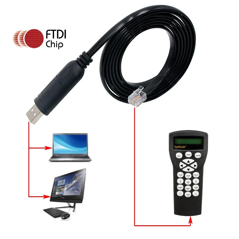 USB RS232 Serial to RJ11 6P6C Кабель для обновления прошивки связи с ручным управлением PC Link с FTDI FT231XS для Skywatcher Synscan
USB RS232 Serial to RJ11 6P6C Кабель для обновления прошивки связи с ручным управлением PC Link с FTDI FT231XS для Skywatcher Synscan