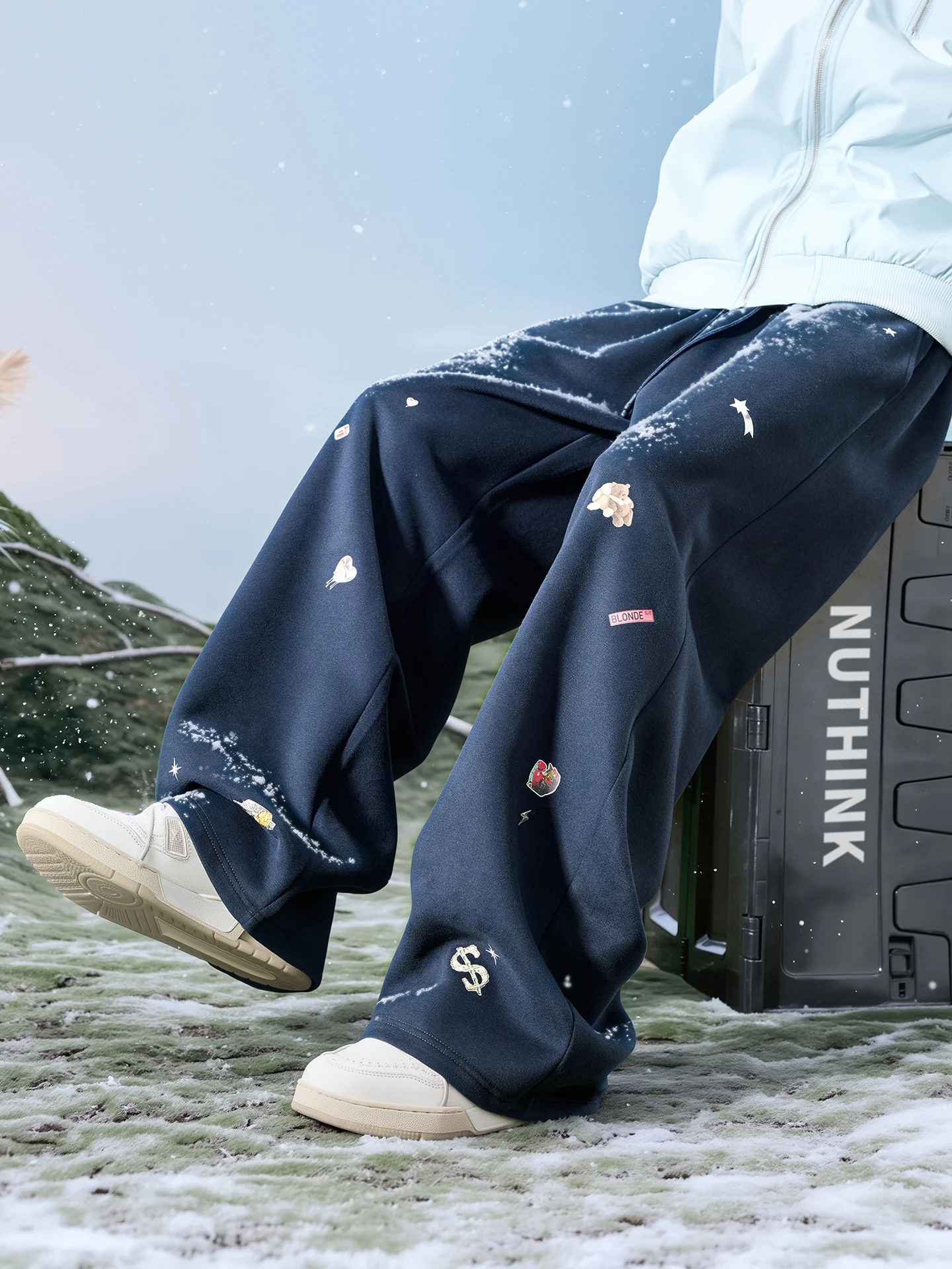 Nuthink American Cartoon Print Wide Leg Knitted Pants Men's Faion Spring Comfortable Soft Stretchy Trousers Casual Jeans
Nuthink American Cartoon Print Wide Leg Knitted Pants Men's Faion Spring Comfortable Soft Stretchy Trousers Casual Jeans