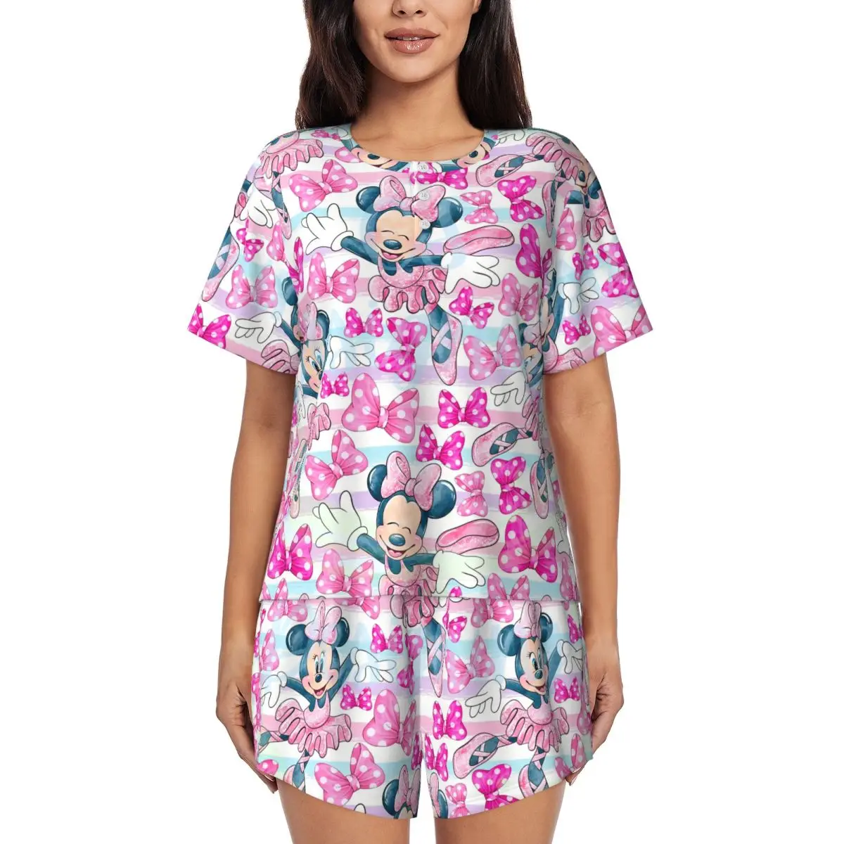Women Minnie Mickey Mouse Cartoon Animation Pajamas Set Custom Printed 2 Piece Pj Sets Short Sleeve Sleepwear Loungewear
Women Minnie Mickey Mouse Cartoon Animation Pajamas Set Custom Printed 2 Piece Pj Sets Short Sleeve Sleepwear Loungewear