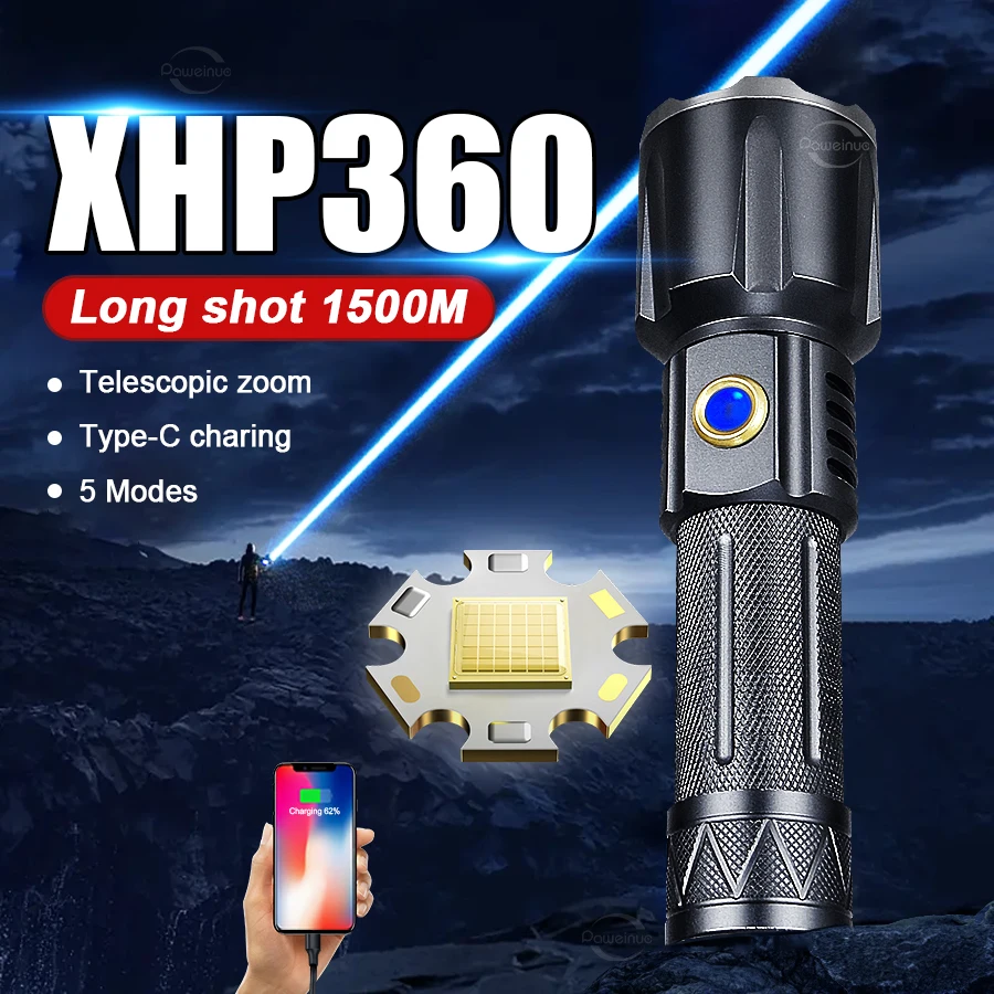 Strong Light LED Flashlight Ultra Powerful Torch Lamp Wide Range Lighting Rechargeable Lights Hunting Spotlights Outdoor Camping
Strong Light LED Flashlight Ultra Powerful Torch Lamp Wide Range Lighting Rechargeable Lights Hunting Spotlights Outdoor Camping