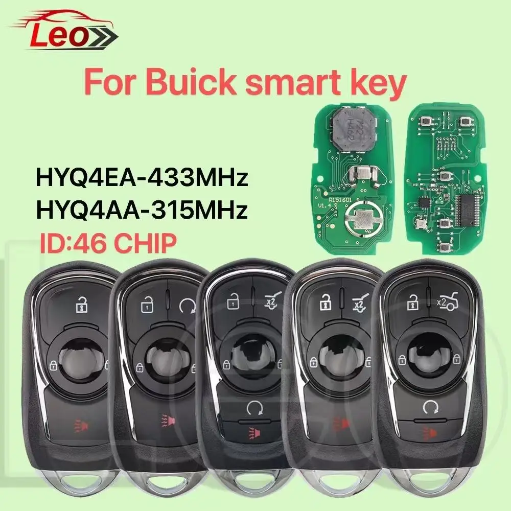Leo для Buick Encore 2017 + Opel Astra K Insignia 2016 + автомобильный умный дистанционный ключ HYQ4EA/HYQ4AA 433/315 МГц ID: 46-чип
Leo для Buick Encore 2017 + Opel Astra K Insignia 2016 + автомобильный умный дистанционный ключ HYQ4EA/HYQ4AA 433/315 МГц ID: 46-чип