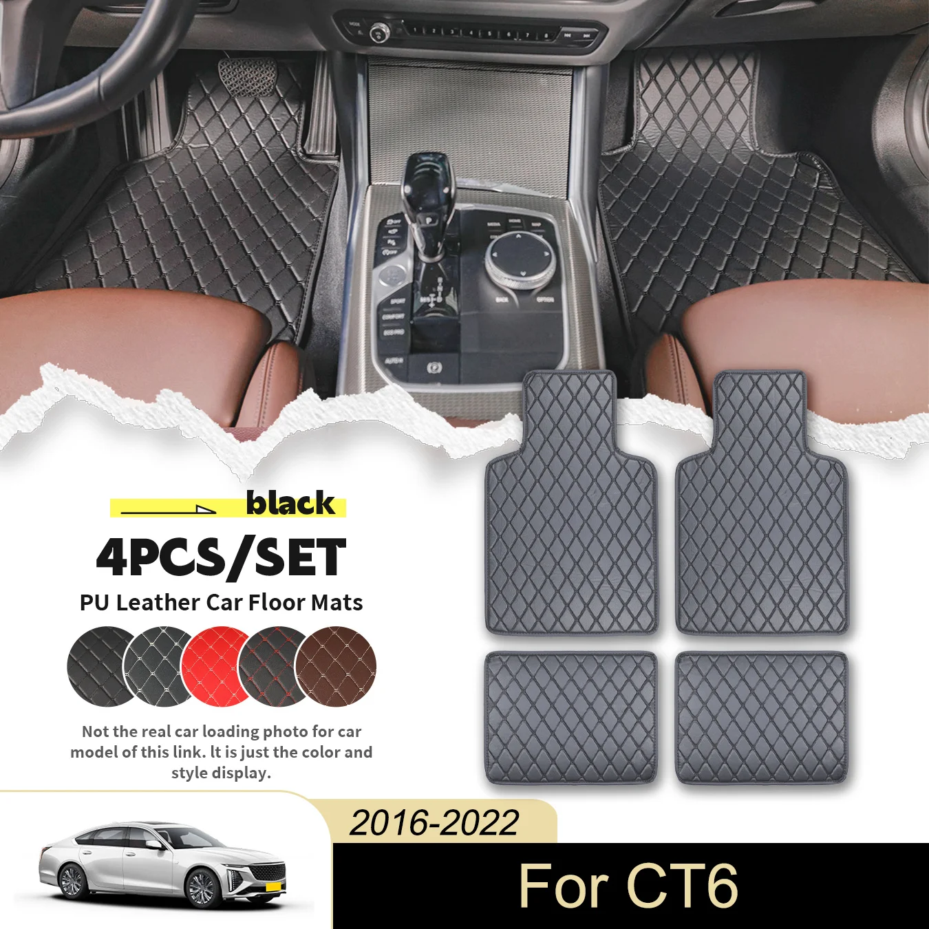 4pcs Universal Car Floor Mats For Cadillac For CT6 2016-2022 PU Leather Waterproof and Stain Resistant, Easy to Clean
4pcs Universal Car Floor Mats For Cadillac For CT6 2016-2022 PU Leather Waterproof and Stain Resistant, Easy to Clean