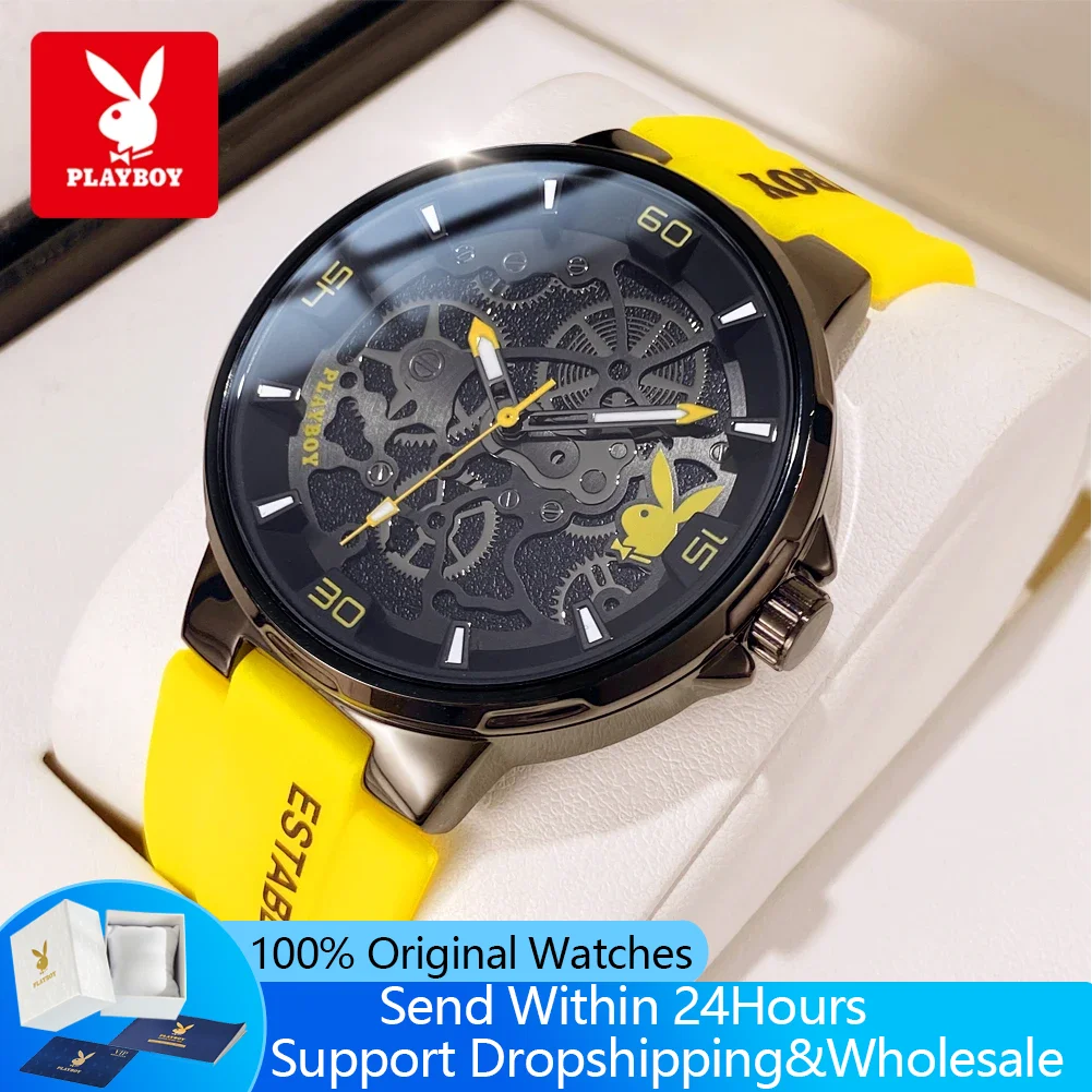 PLAYBOY 3052 Original Men's Watches Fashion Casual Silicone Strap Waterproof Luminous Sports Quartz Wrist Watch For Man
PLAYBOY 3052 Original Men's Watches Fashion Casual Silicone Strap Waterproof Luminous Sports Quartz Wrist Watch For Man