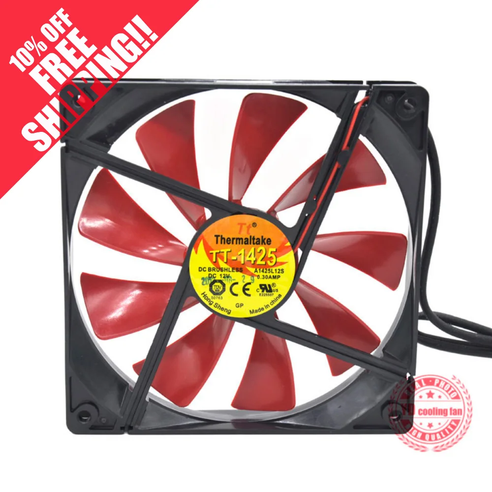 EVERFLOW Thermaltake TT TT-1425B 14cm TT-1425 14025 silence cooling fan A1425L12S 12V 0.3A
EVERFLOW Thermaltake TT TT-1425B 14cm TT-1425 14025 silence cooling fan A1425L12S 12V 0.3A