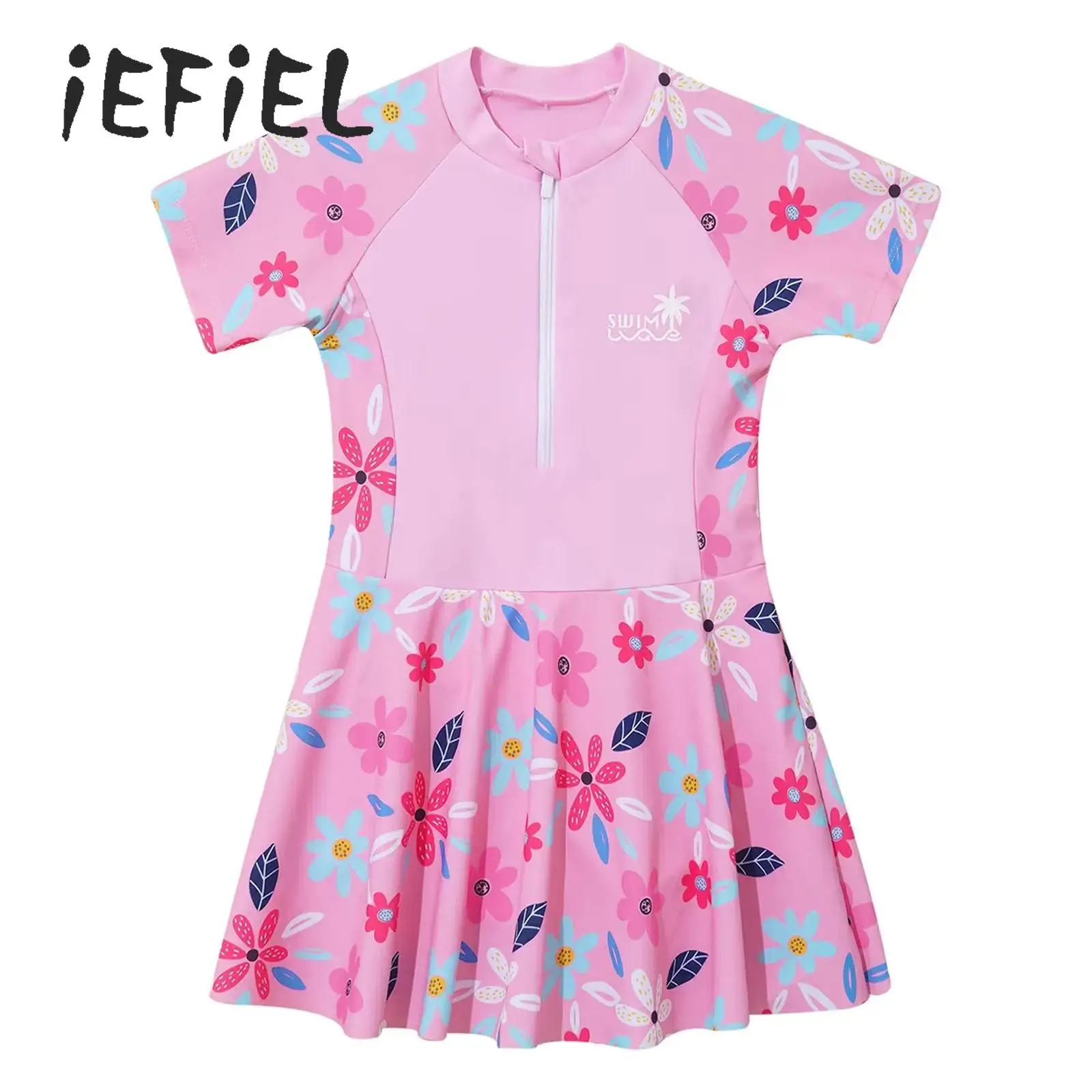 Girls Swimsuit One Piece Anti UV Floral Skirted Bathing Suit Modest Beach Swim Dress Teens Quick Dry Short Sleeve Bathing Suit
Girls Swimsuit One Piece Anti UV Floral Skirted Bathing Suit Modest Beach Swim Dress Teens Quick Dry Short Sleeve Bathing Suit