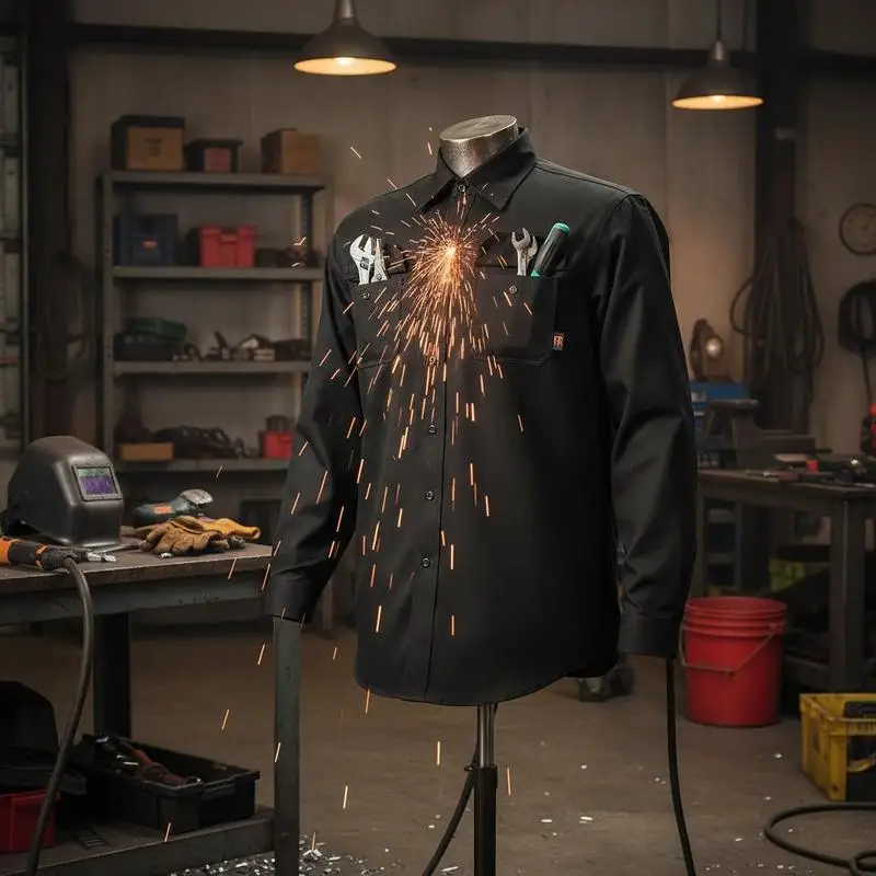 Protective Welding Tunic L Size For Metalwork Construction Maintenance, Cotton Arc Flash Protection Machine Washable Breathable ATPV 9.2 Cal/cm² Navy Blue Utility Workwear
Protective Welding Tunic L Size For Metalwork Construction Maintenance, Cotton Arc Flash Protection Machine Washable Breathable ATPV 9.2 Cal/cm² Navy Blue Utility Workwear