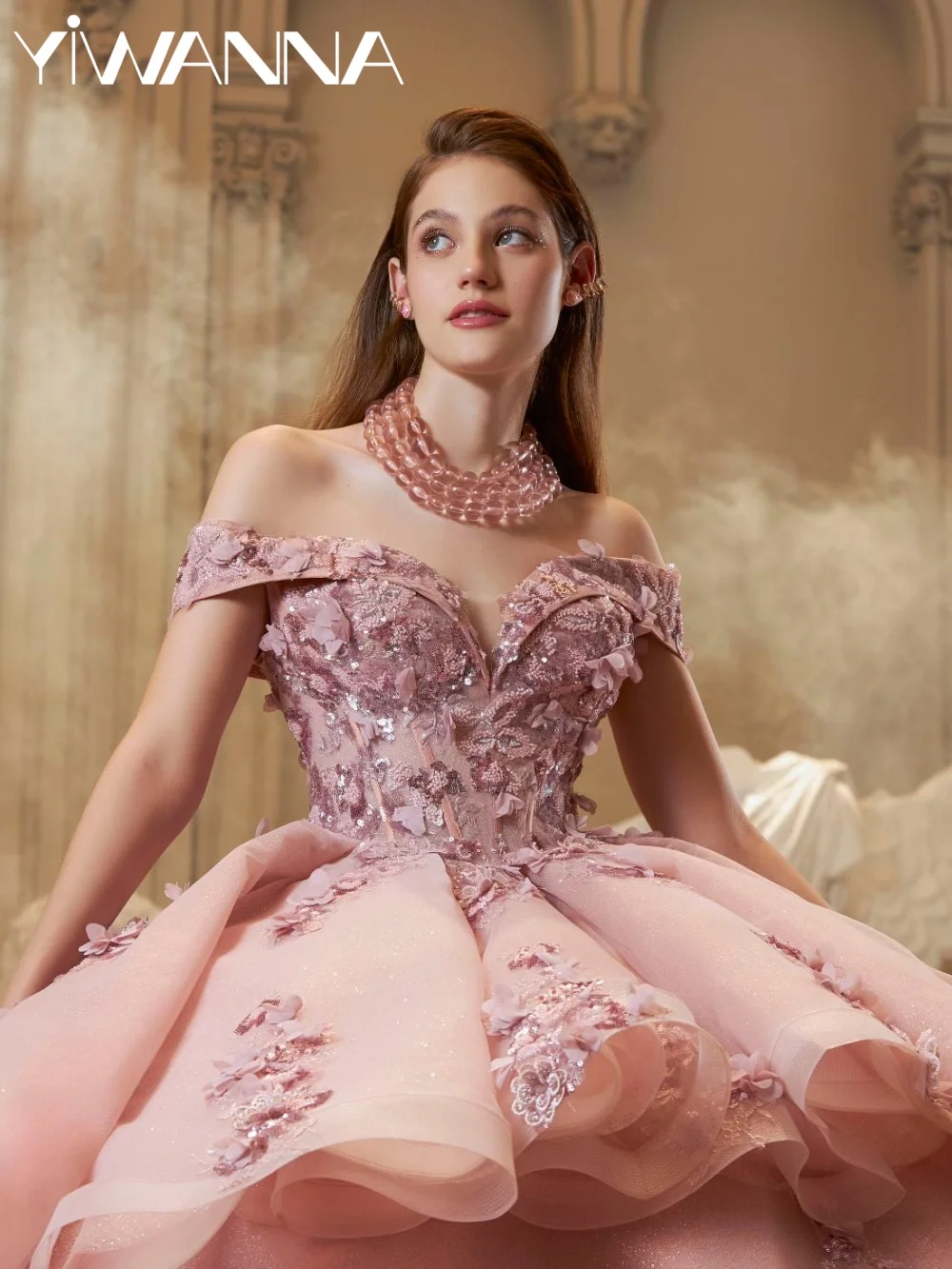 Pink Tiered Luxury Beaded Quinceanera Prom Dresses Opulent Glamorous 3D Floral Off Shoulder Ball Gown Sweet 16 Dress Vestidos
Pink Tiered Luxury Beaded Quinceanera Prom Dresses Opulent Glamorous 3D Floral Off Shoulder Ball Gown Sweet 16 Dress Vestidos
