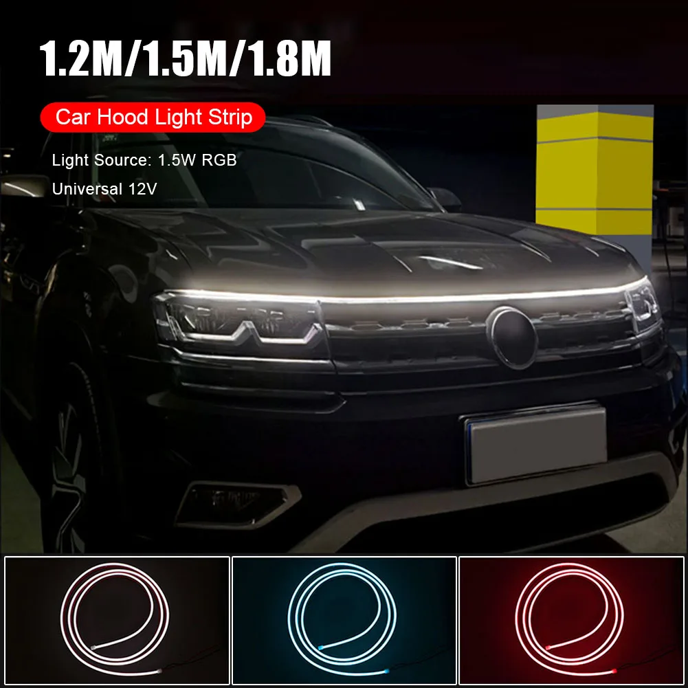 1.5W RGB Universal Car Hood LED Light Strip 12V 1.8m Scanning Atmosphere Lamp Daytime Running Light Decorative DRL Accessories
1.5W RGB Universal Car Hood LED Light Strip 12V 1.8m Scanning Atmosphere Lamp Daytime Running Light Decorative DRL Accessories