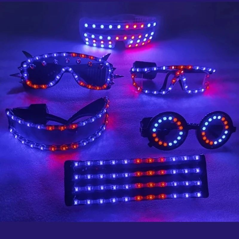 USB-перезаряжаемые LED-очки с синхронизацией музыки, светящиеся, с режимами мигания, для вечеринок, клубов, фестивалей, Рождества, Хэллоуина
USB-перезаряжаемые LED-очки с синхронизацией музыки, светящиеся, с режимами мигания, для вечеринок, клубов, фестивалей, Рождества, Хэллоуина