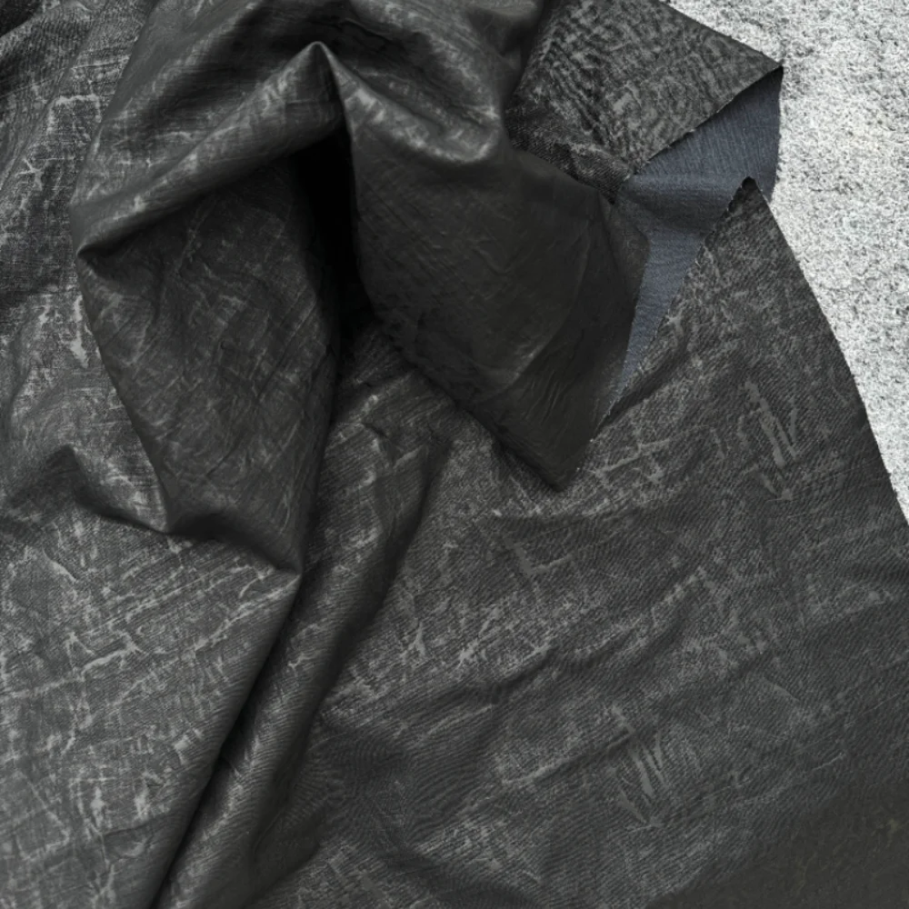 Black Distressed PU Coated Leather Fabric for Diy Sewing Fashion Creative Home Clothing Designer Fabrics Cloth Material
Black Distressed PU Coated Leather Fabric for Diy Sewing Fashion Creative Home Clothing Designer Fabrics Cloth Material