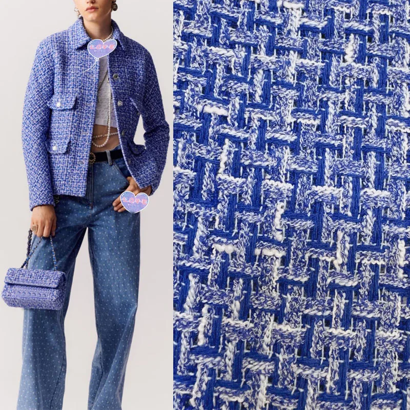 Blue and White Lattice Yarn-Dyed Braided Tweed Fabric For Women Autumn Jacket Dress Suits Coat Handbag DIY Cloth Sewing Material
Blue and White Lattice Yarn-Dyed Braided Tweed Fabric For Women Autumn Jacket Dress Suits Coat Handbag DIY Cloth Sewing Material