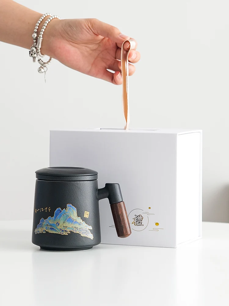 Chinese Style Ceramic Tea Cup with Lid Office Filter Water Cup Tea Water Separation Mugs Bubble Tea Cup Trendy Retro Black Cup
Chinese Style Ceramic Tea Cup with Lid Office Filter Water Cup Tea Water Separation Mugs Bubble Tea Cup Trendy Retro Black Cup