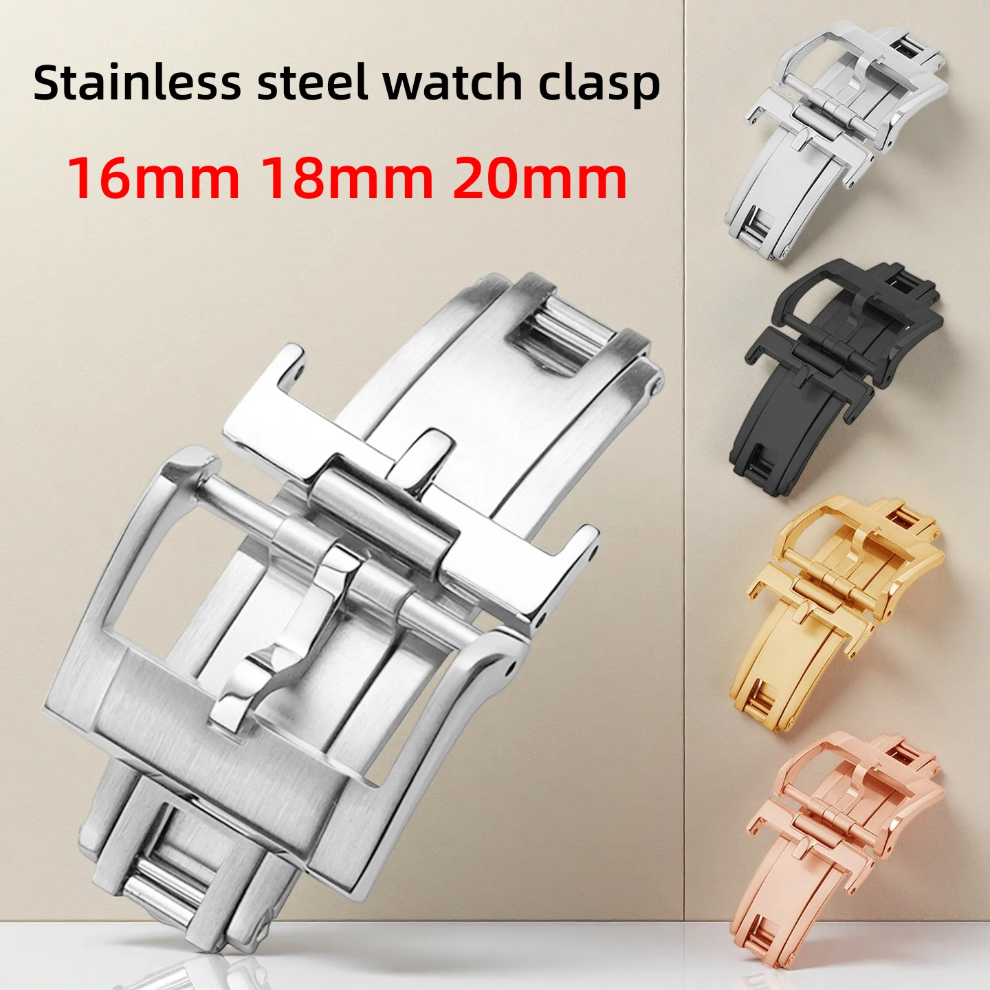 16mm 18mm 20mm Premium Spring Deployant Clasp Fit for Rolex Cartier Leather Rubber Nylon Watch Band steel Metal clasp parts
16mm 18mm 20mm Premium Spring Deployant Clasp Fit for Rolex Cartier Leather Rubber Nylon Watch Band steel Metal clasp parts