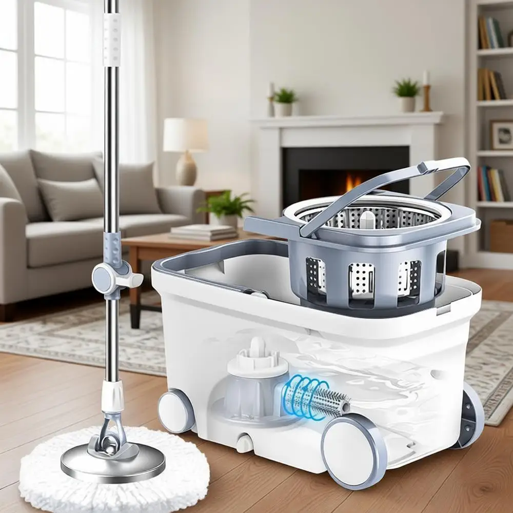 Делюкс 360 ° Швабра с отжимом и 6 насадками из микрофибры, телескопическая ручка 62 см для уборки полов дома
Делюкс 360 ° Швабра с отжимом и 6 насадками из микрофибры, телескопическая ручка 62 см для уборки полов дома