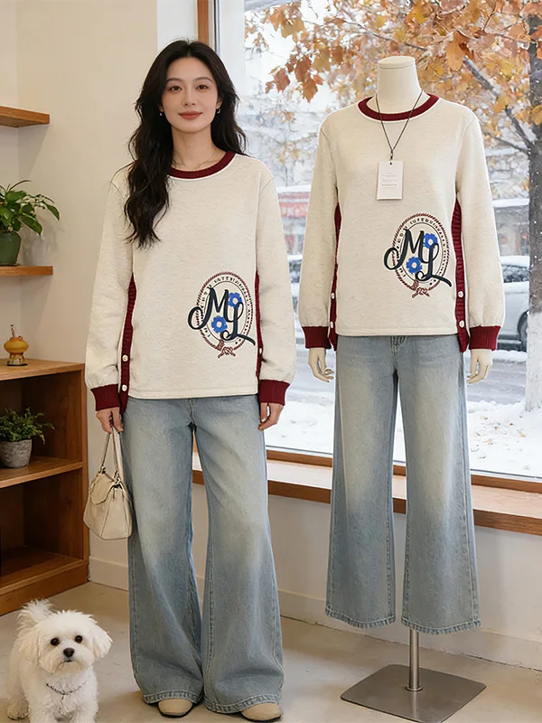 plus Size American Style Color Block Letter Print Sweatshirt Women's Spring New Slim Fit round Neck Long Sleeve Top
plus Size American Style Color Block Letter Print Sweatshirt Women's Spring New Slim Fit round Neck Long Sleeve Top