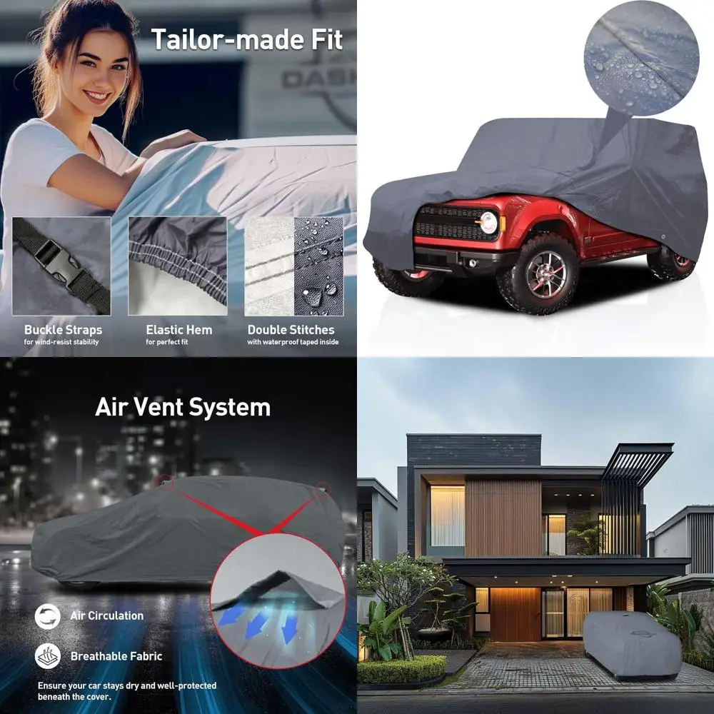 All-Weather Breathable Car Cover for TJ 1997-2006 SUV 2-Door, Protects from Pollution, Dust, Sun, Snow, Rain
All-Weather Breathable Car Cover for TJ 1997-2006 SUV 2-Door, Protects from Pollution, Dust, Sun, Snow, Rain