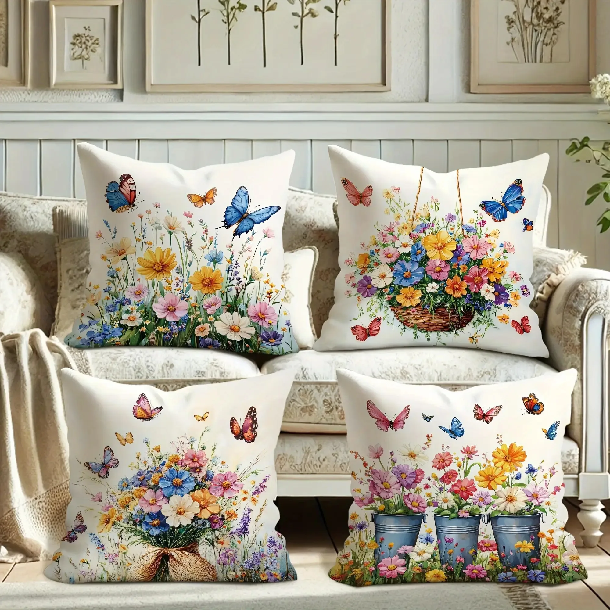 Vibrant Wildflower & Butterfly Pillowcase, Colorful Floral Arrangement Pattern Cushion Cover for Cheerful Cozy Home Sofa Decor
Vibrant Wildflower & Butterfly Pillowcase, Colorful Floral Arrangement Pattern Cushion Cover for Cheerful Cozy Home Sofa Decor