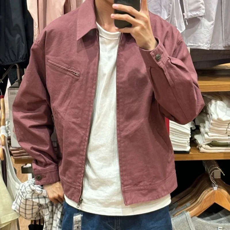 Spring Autumn Men's Casual Zipper Jaet Detroit Workwear Collar Denim Coat URHMBMK Loose Fit Cotton Long Sve Zipper Closure
Spring Autumn Men's Casual Zipper Jaet Detroit Workwear Collar Denim Coat URHMBMK Loose Fit Cotton Long Sve Zipper Closure