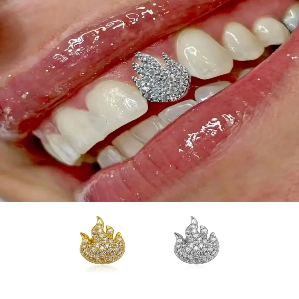 Full CZ Stone Single Flame Grillz Hip Hop Zircon Dental Grills Jewelry Teeth Caps for Women And Men
Full CZ Stone Single Flame Grillz Hip Hop Zircon Dental Grills Jewelry Teeth Caps for Women And Men
