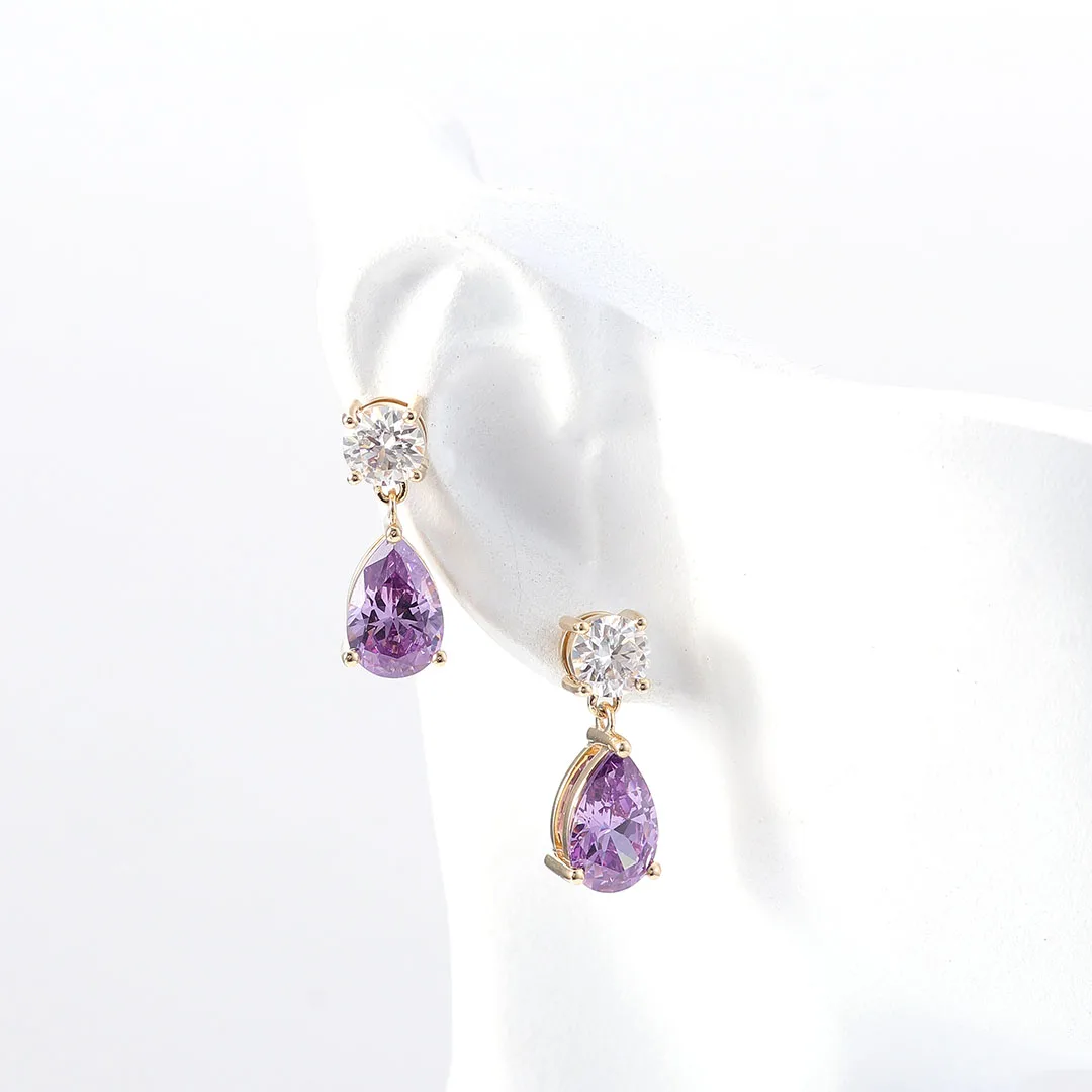 Provence 10K Yellow Gold Two Stone Drop Earrings With 5*8mm Pear Lab Purple Sapphire For Lady‘s Jewelry Attractive Drop Earring
Provence 10K Yellow Gold Two Stone Drop Earrings With 5*8mm Pear Lab Purple Sapphire For Lady‘s Jewelry Attractive Drop Earring