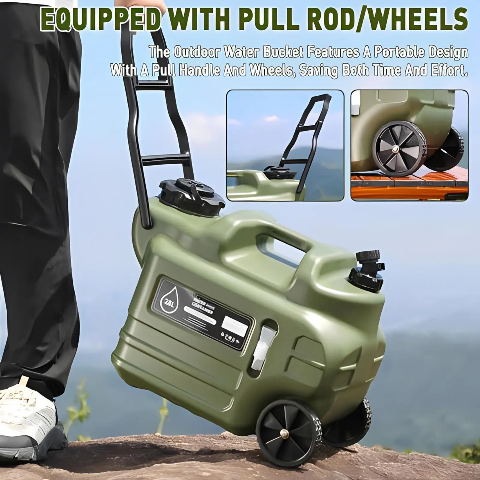 28L Leak-Proof Dispenser with Wheels Camping Water Jug Camping Water Bottle with Faucet Water Storage Bottle Water Bucket
28L Leak-Proof Dispenser with Wheels Camping Water Jug Camping Water Bottle with Faucet Water Storage Bottle Water Bucket
