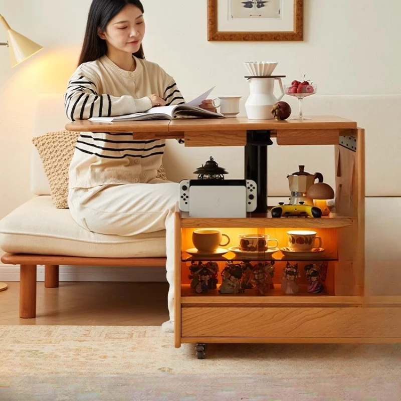 Japanese-style solid wood tea table lifting coffee table dining table dual-purpose folding retractable cherry wood movable
Japanese-style solid wood tea table lifting coffee table dining table dual-purpose folding retractable cherry wood movable