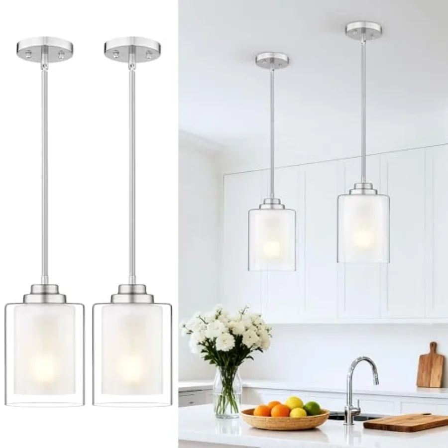 Modern Pendant Light6-in Brushed Nickel Modern Pendant Light for Kitchen Island Hanging Ceiling Light Fixture Farmhouse Pendant
Modern Pendant Light6-in Brushed Nickel Modern Pendant Light for Kitchen Island Hanging Ceiling Light Fixture Farmhouse Pendant
