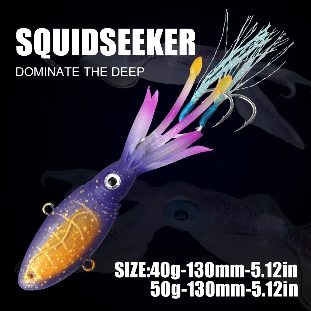 Squidseeker 40 г 50 г мягкая приманка для ловли кальмаров VIB, светящаяся УФ-TPR юбка-осьминог, воблер для морской рыбалки, приманка для морской рыбалки
Squidseeker 40 г 50 г мягкая приманка для ловли кальмаров VIB, светящаяся УФ-TPR юбка-осьминог, воблер для морской рыбалки, приманка для морской рыбалки