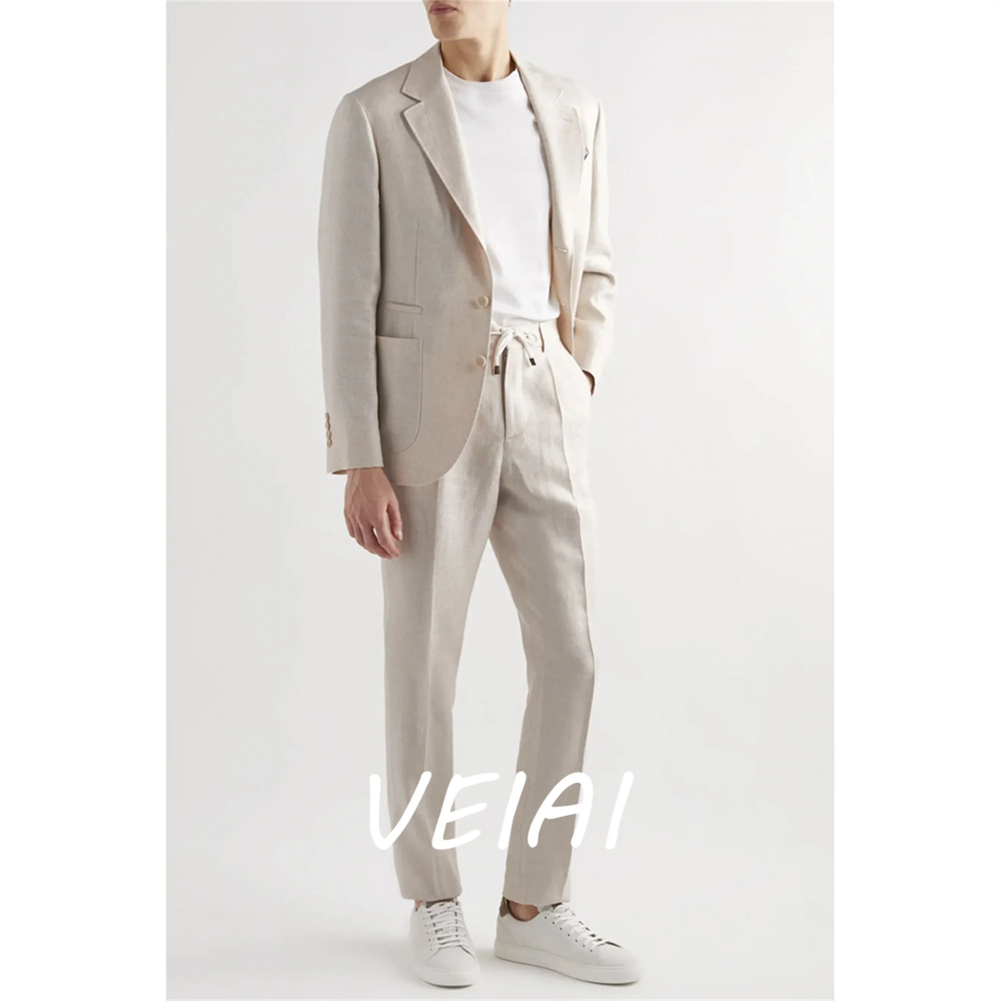 Мужские костюмы по индивидуальному заказу, летняя бежевая куртка, брюки, облегающий костюм из двух предметов, Hombre Blazer Masculino, льняной костюм для отдыха, обычный случай
Мужские костюмы по индивидуальному заказу, летняя бежевая куртка, брюки, облегающий костюм из двух предметов, Hombre Blazer Masculino, льняной костюм для отдыха, обычный случай