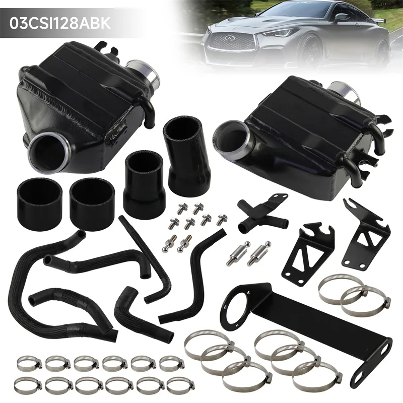 Алюминиевые продуктивные барные и пластины, интеркулеры воздуха-воды для Infiniti Q50/Q60 V6 VR30DDTT, двигатель 3,0 л с турбонаддувом, 2016+, черный 
Алюминиевые продуктивные барные и пластины, интеркулеры воздуха-воды для Infiniti Q50/Q60 V6 VR30DDTT, двигатель 3,0 л с турбонаддувом, 2016+, черный